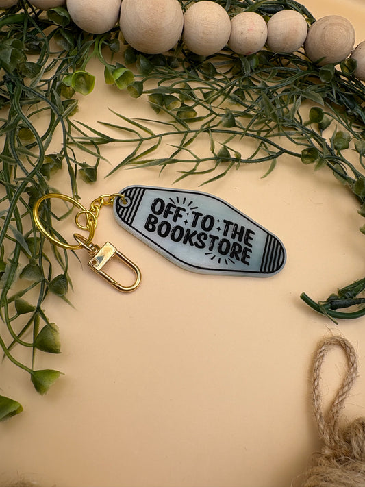 Off To The Bookstore - Motel Style Keychain