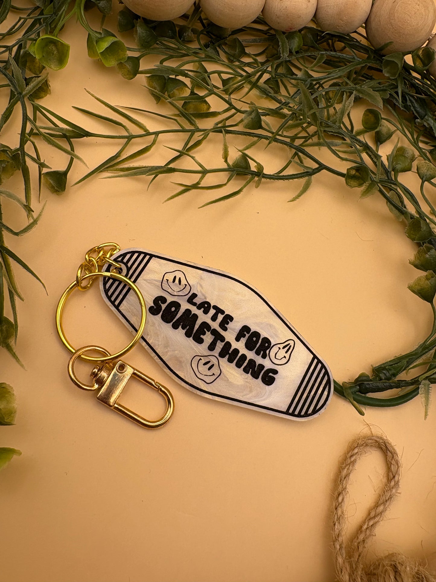 Late For Something - Motel Style Keychain