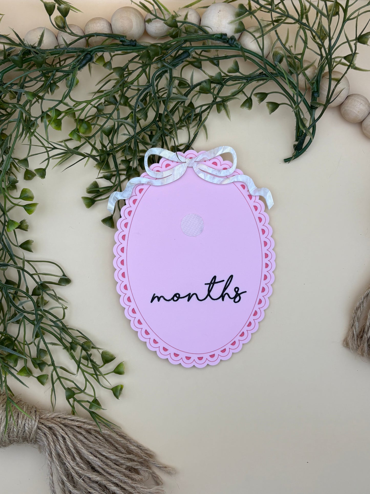 Pink Bow Baby Milestone Monthly Marker Sign Set