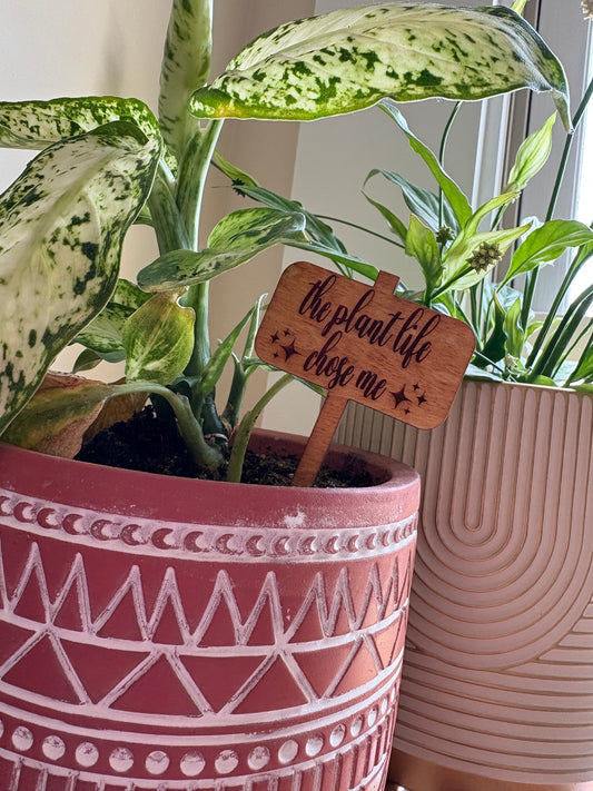 The Plant Life Chose Me Plant Stake