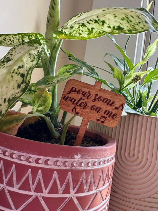 Pour Some Water On Me Plant Stake
