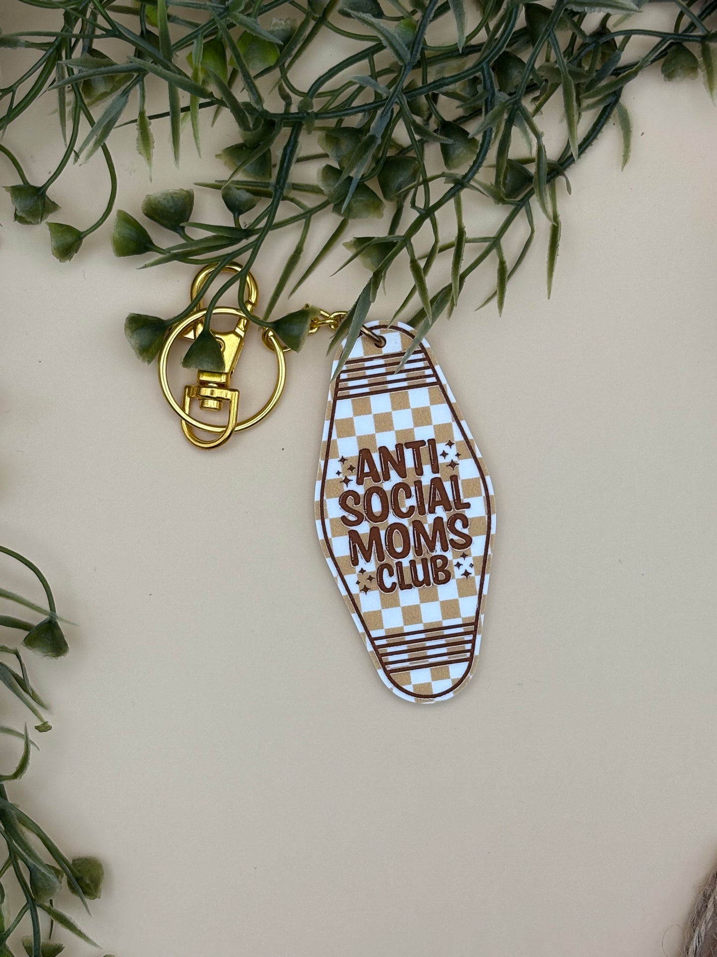 Anti Social Moms Club Motel Style Keychain