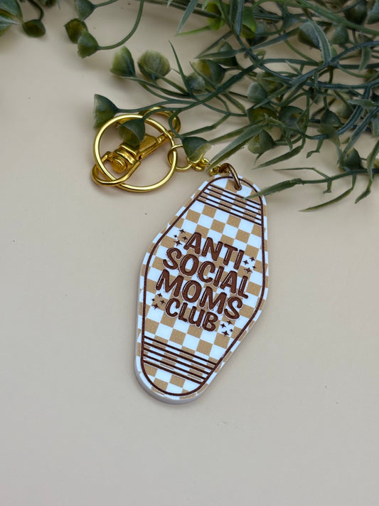 Anti Social Moms Club Motel Style Keychain