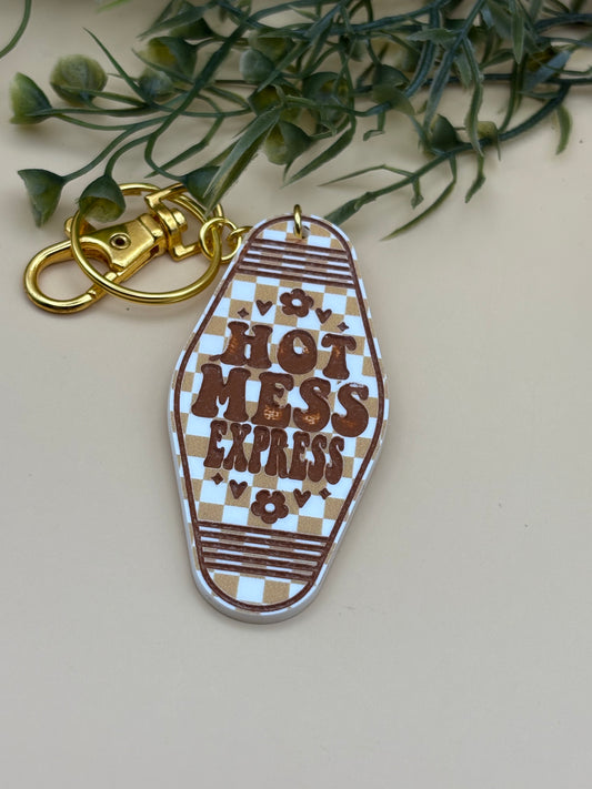 Hot Mess Express Motel Style Keychain