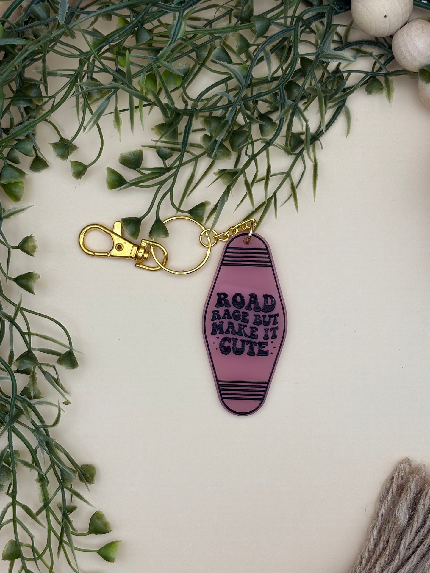 Road Rage But Make It Cute Motel Style Keychain