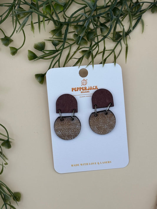 Triangle Lines Double Drop Hoop Earrings