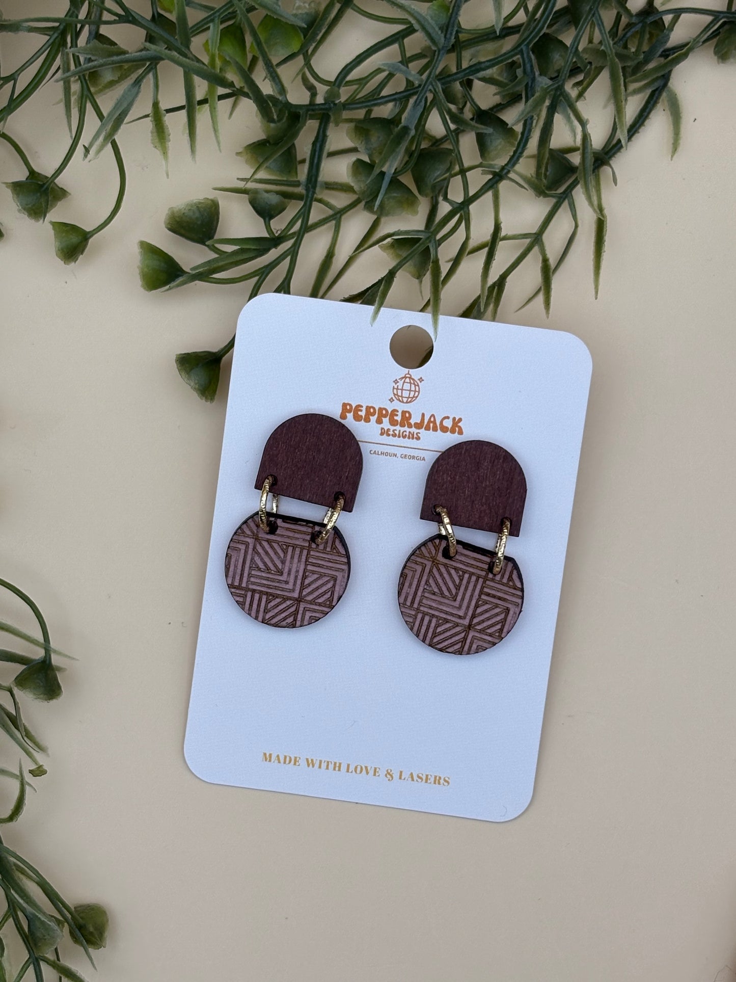 Chevron Arrow Line Double Drop Hoop Earrings