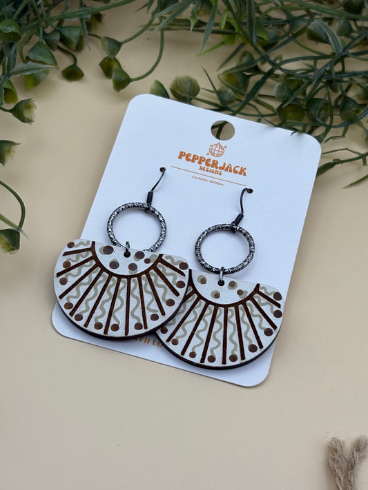 Boho Inverse Sun Circle Drop Earrings