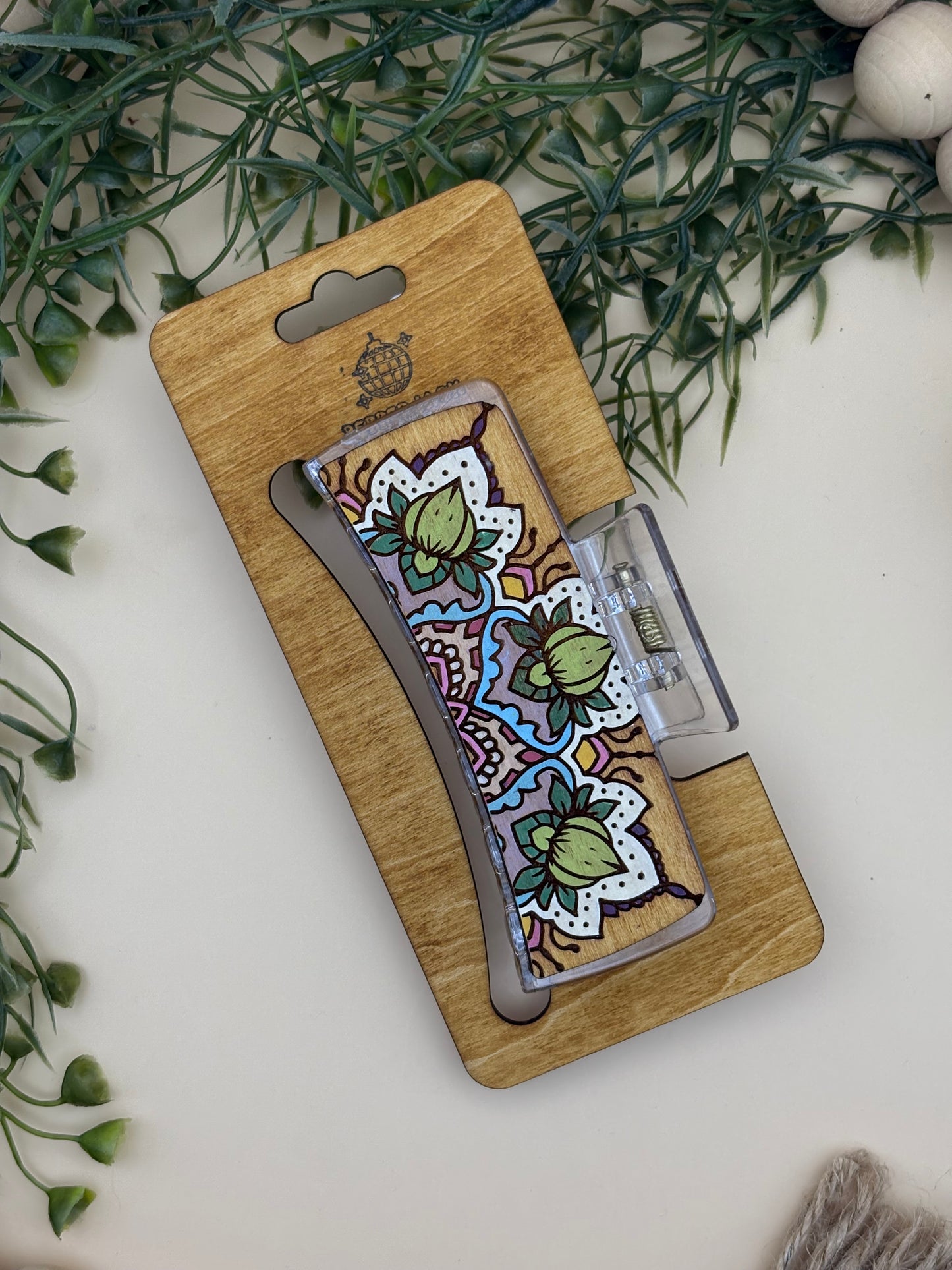 Lotus Mandala Claw Clip