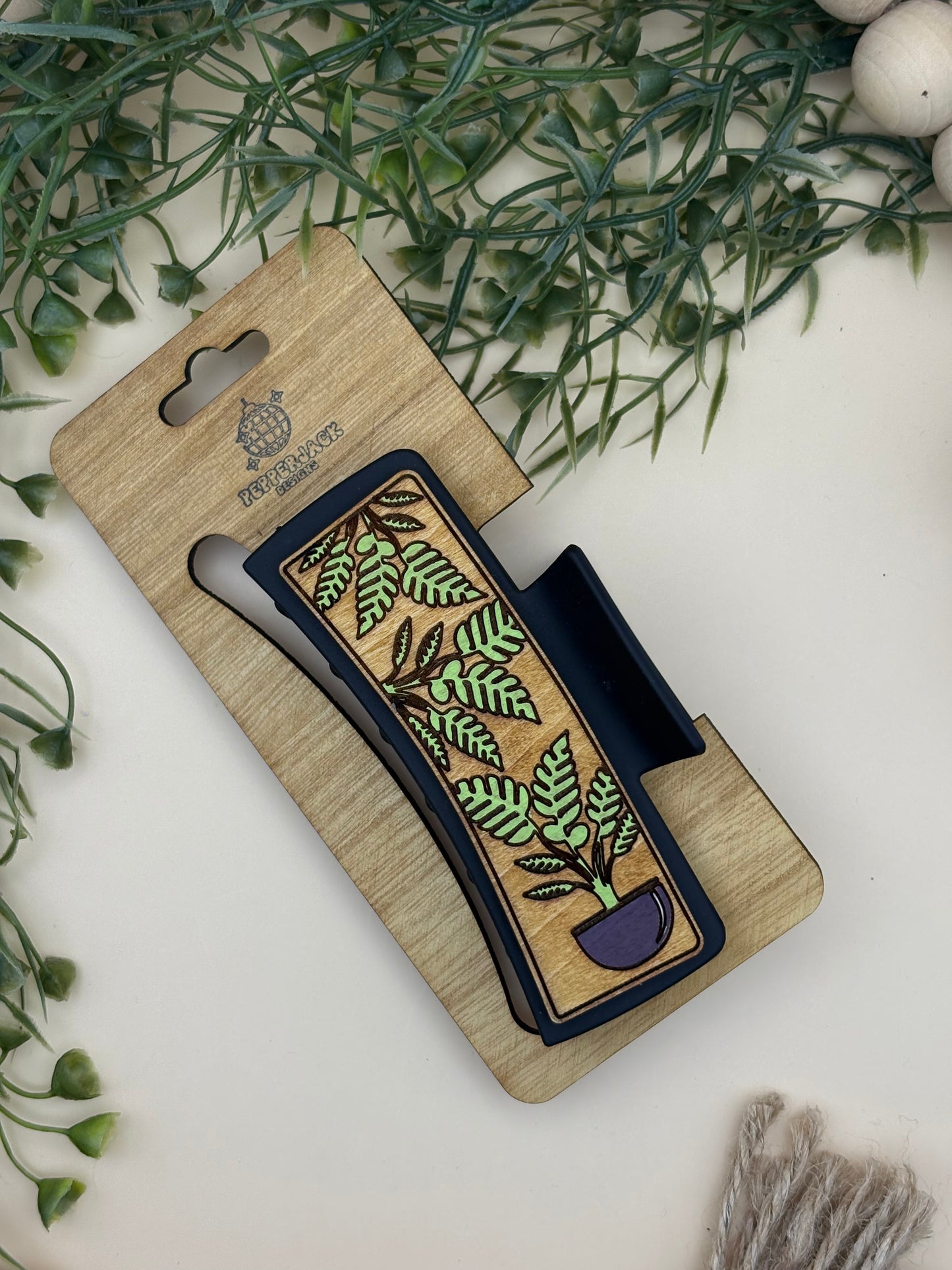 Potted Fern Claw Clip