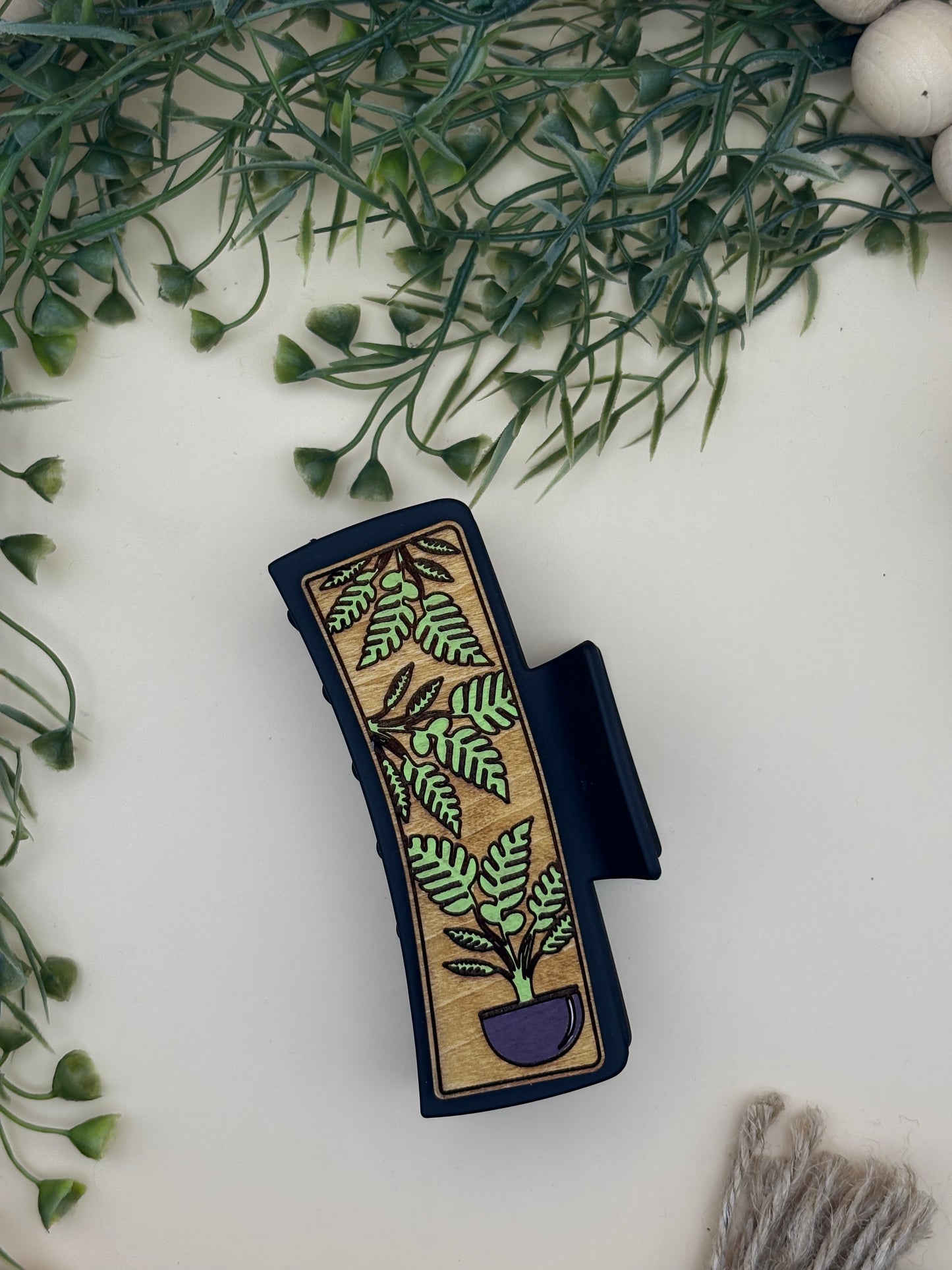 Potted Fern Claw Clip