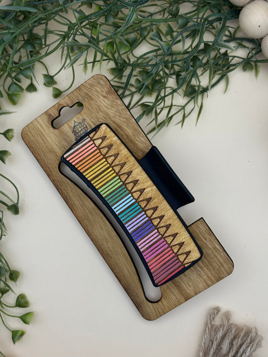 Colored Pencil Rainbow Claw Clip