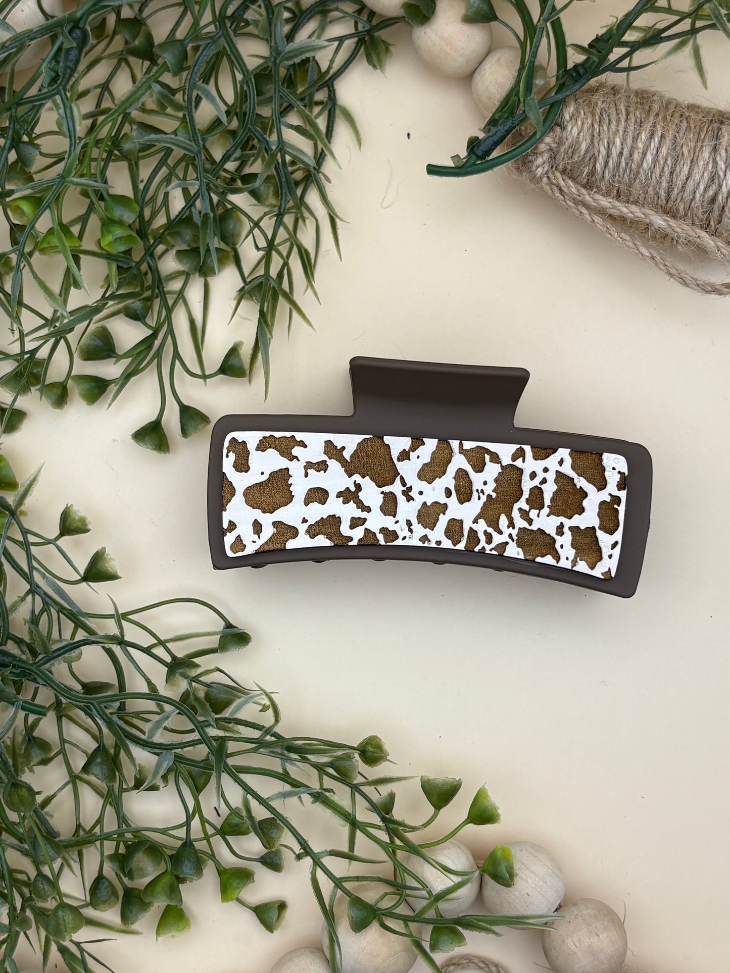 Cow Print Claw Clip