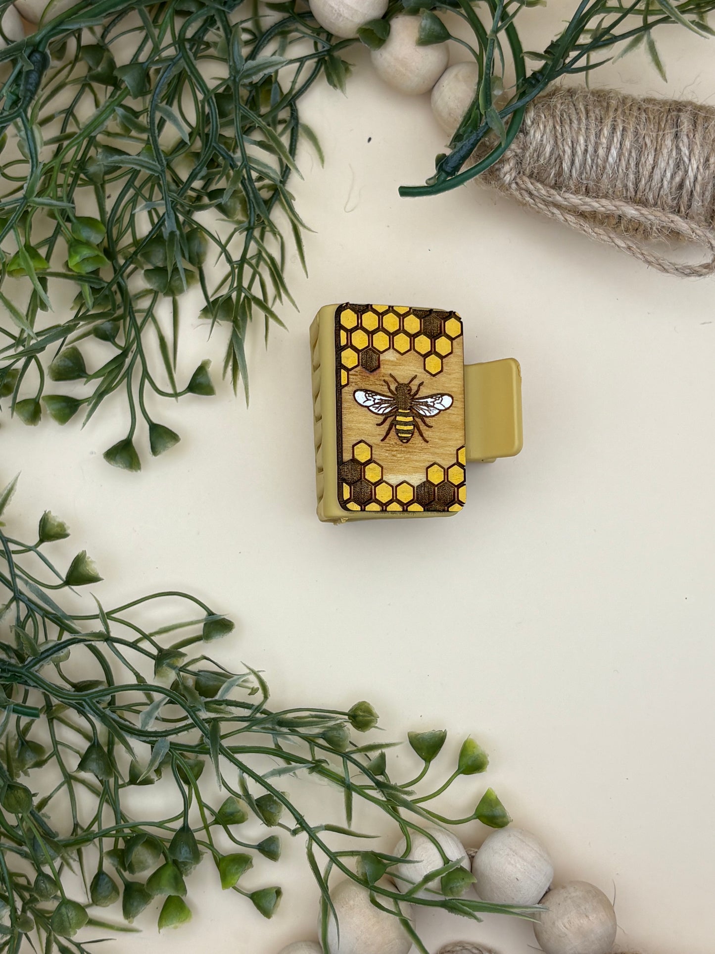 Honeybee & Honeycomb Mini Claw Clip