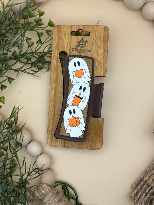 Ghosts Drinking Coffee Hair/Claw Clip