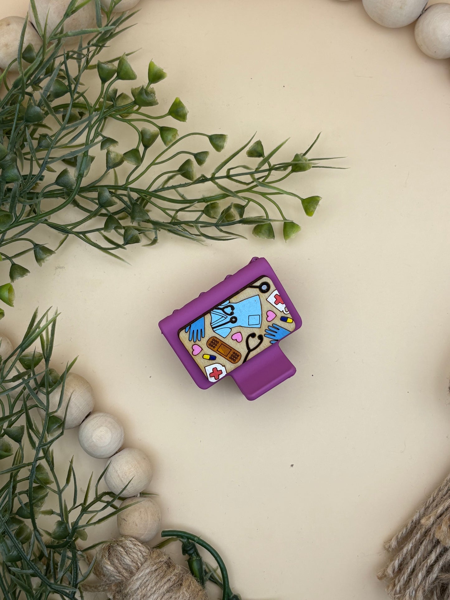 Nurse Pattern Mini Hair/Claw Clip