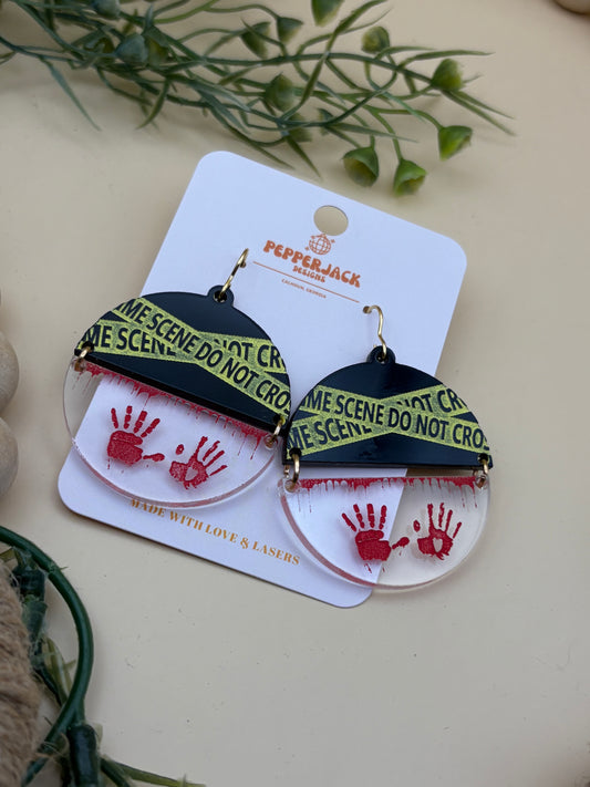 2 Piece Crime Scene Earrings