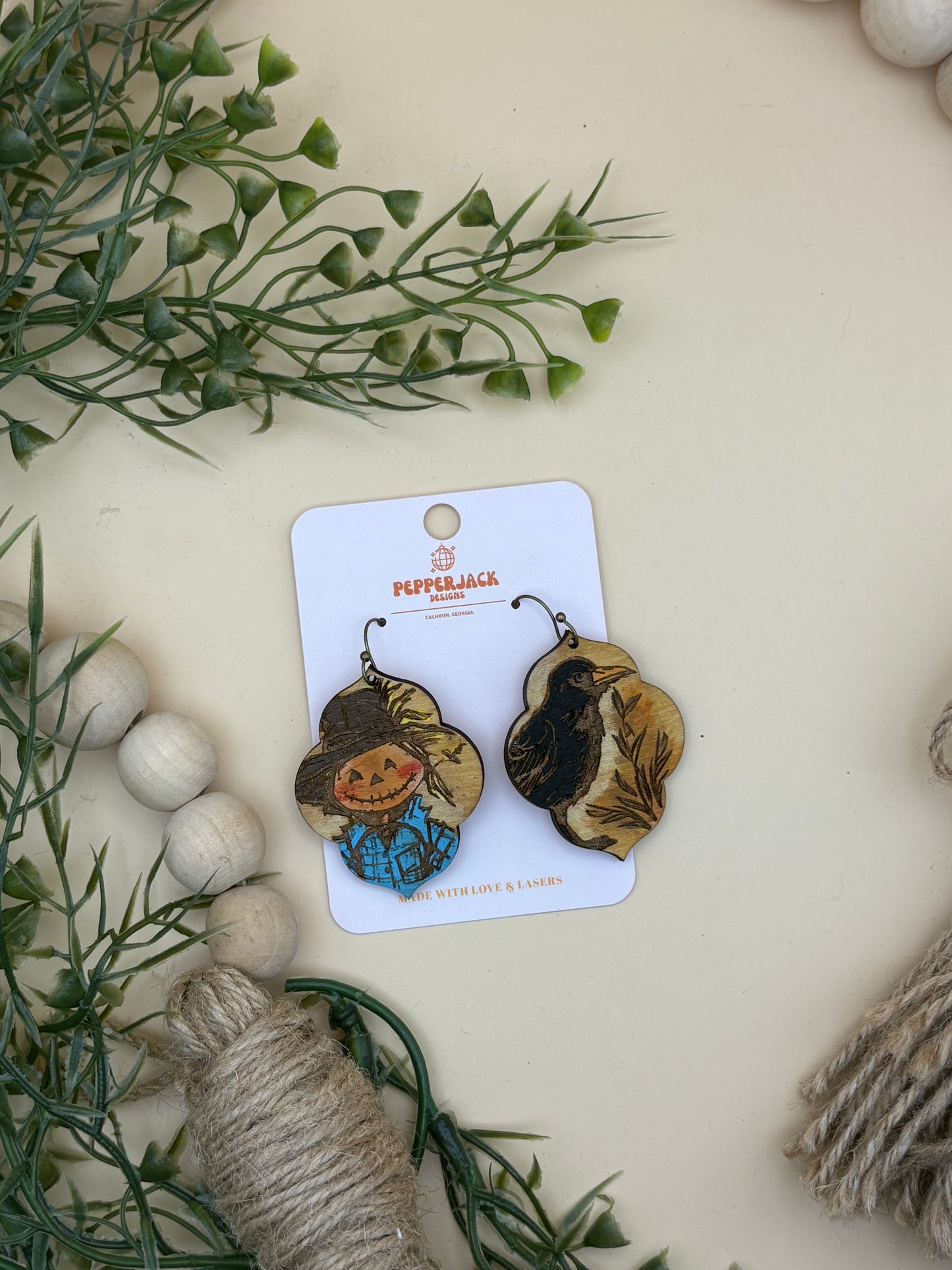 Scarecrow & Crow Moroccan Earrings