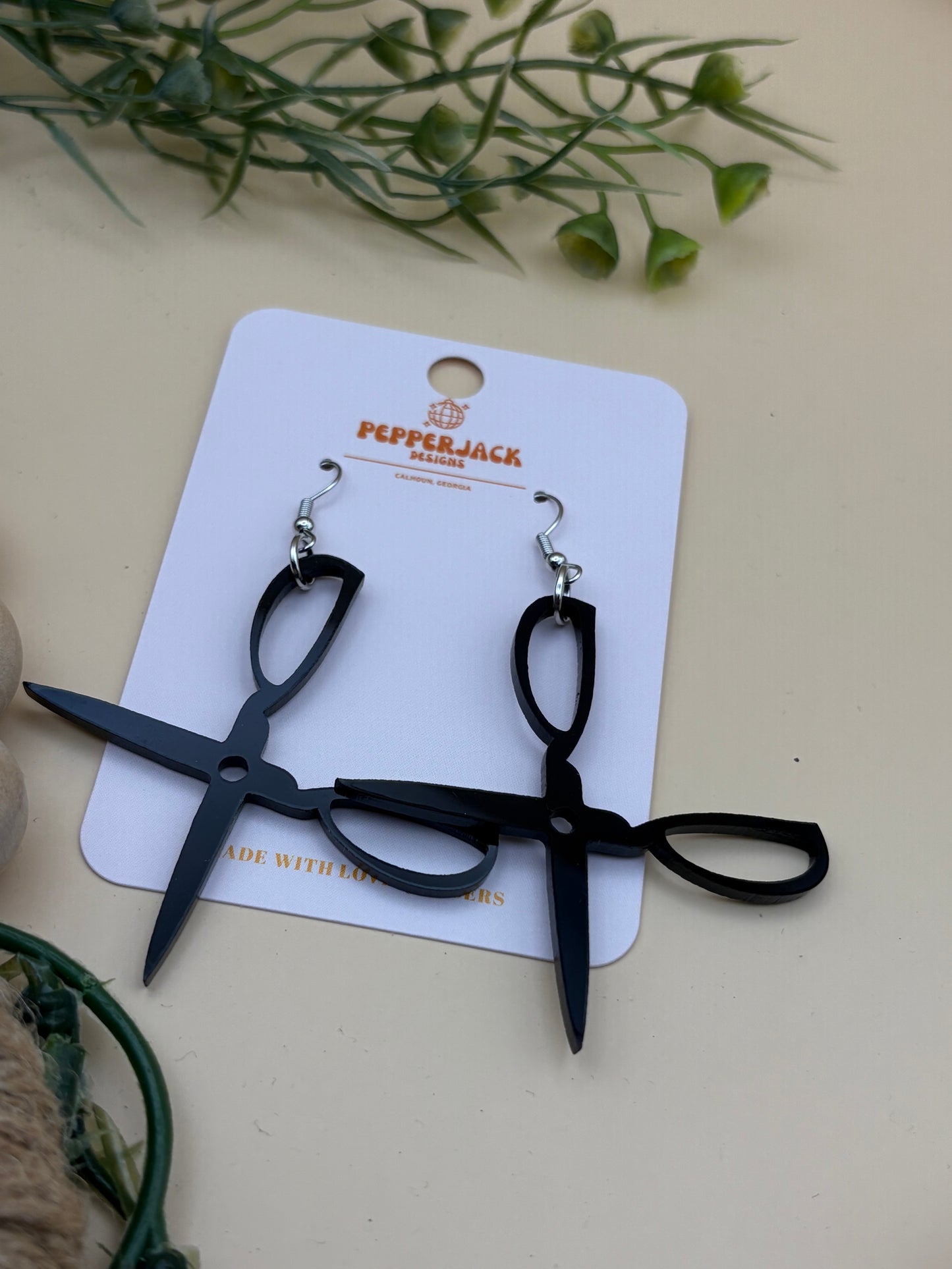 Scissors Cutout Acrylic Earrings