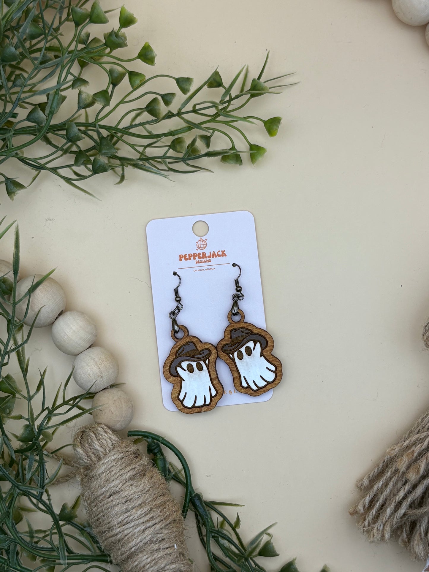 Boo Howdy Ghost Earrings
