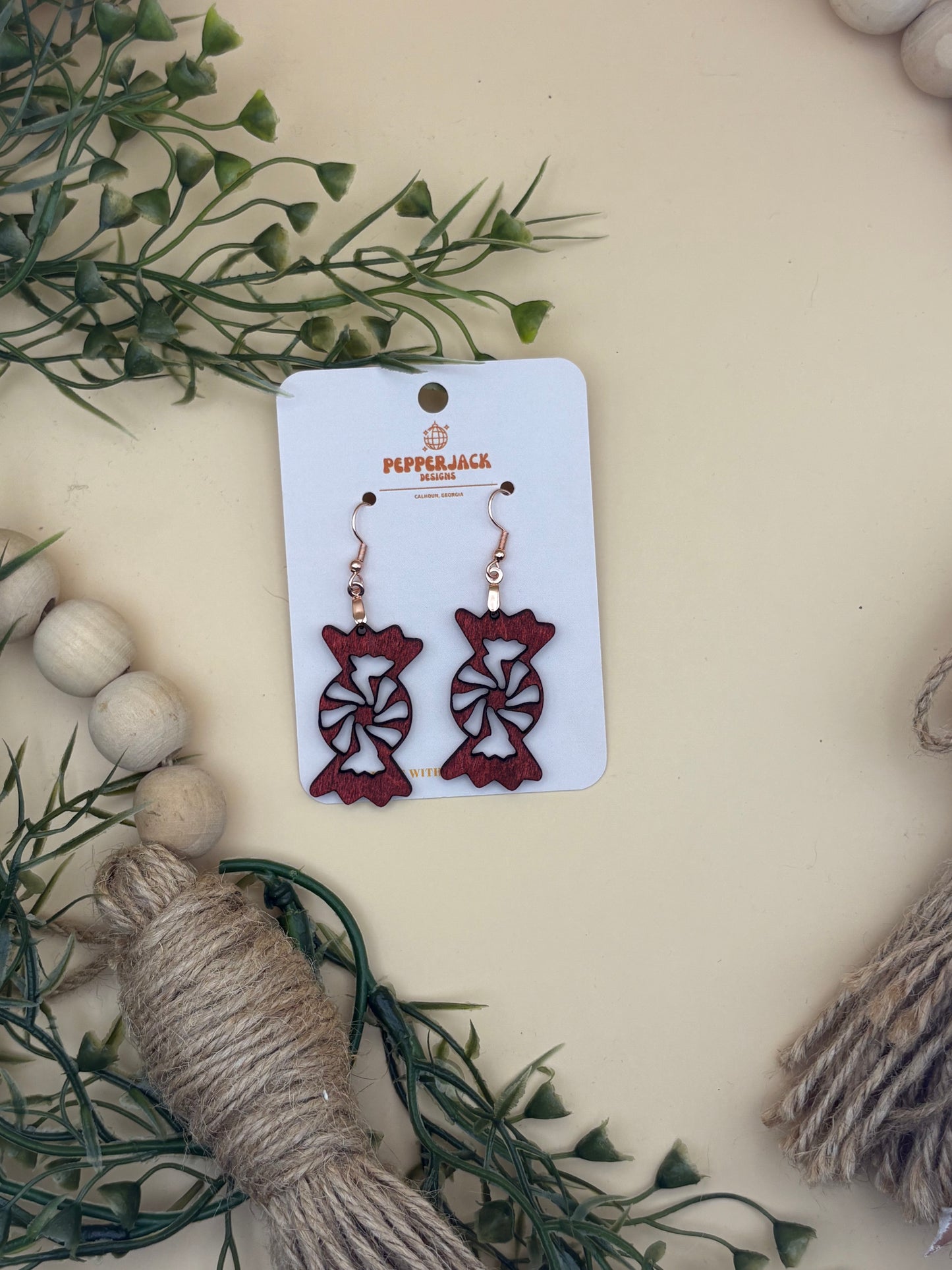 Peppermint Cut Out Earrings