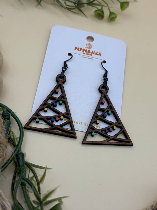 Yuletide Triangle Tree Earrings
