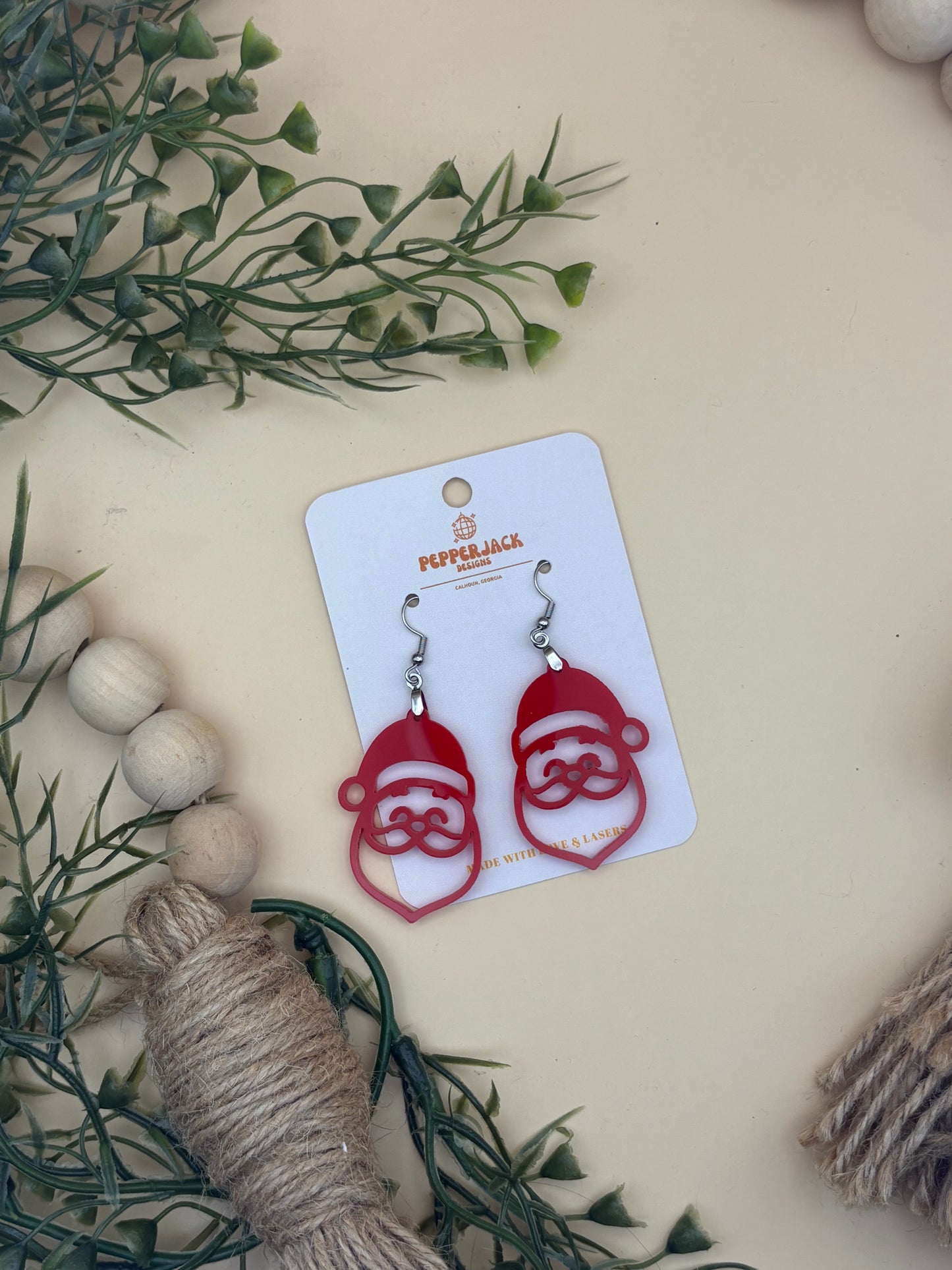 Santa Acrylic Cutout Earrings