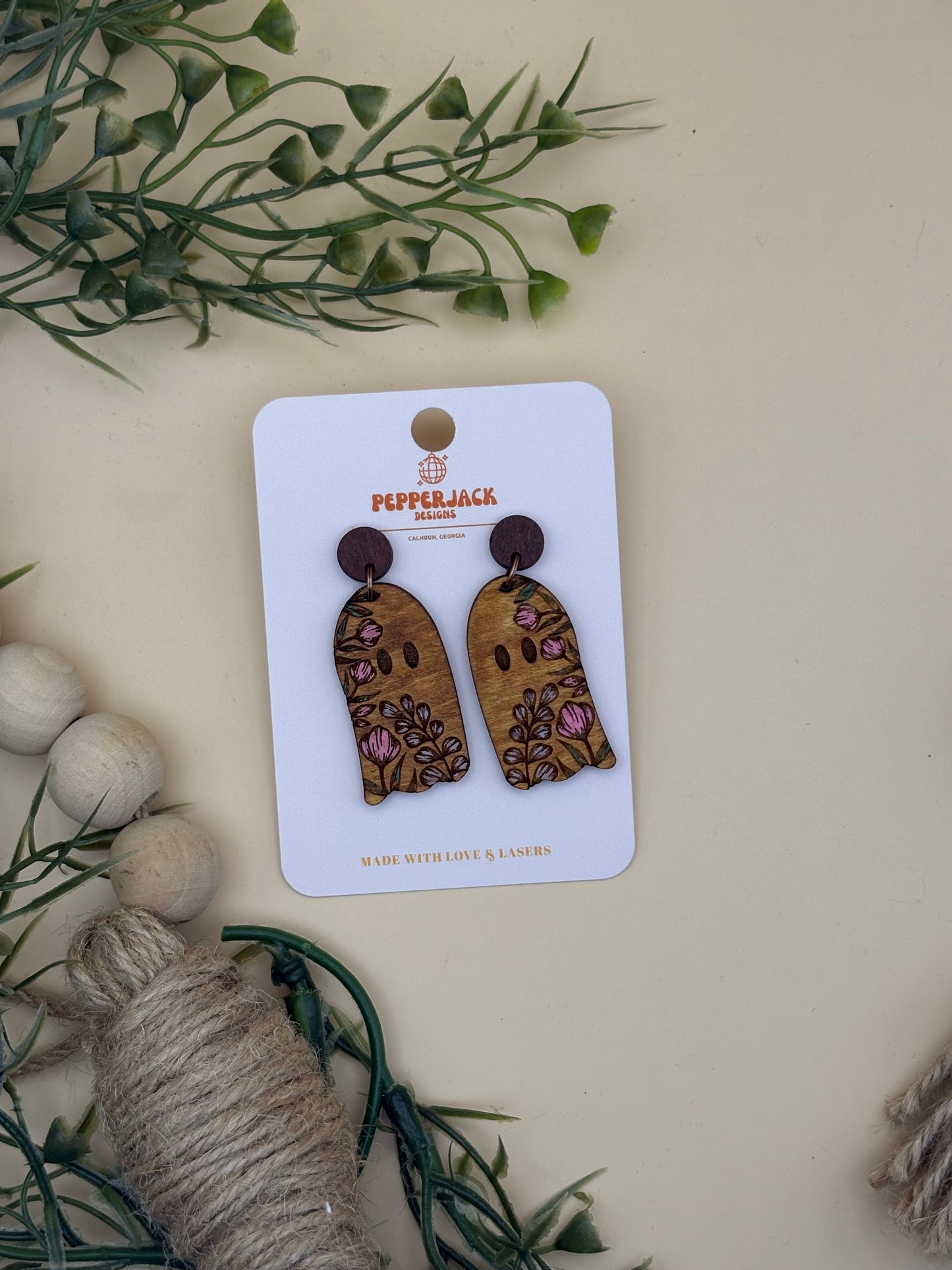 Ghost With Florals Earrings