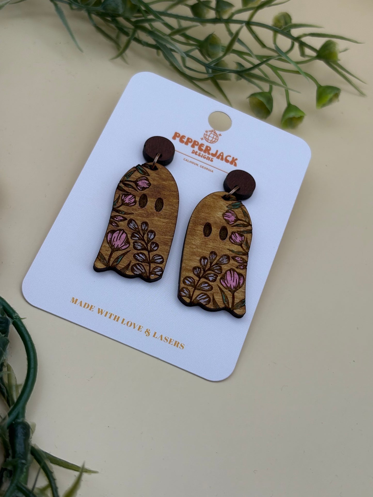 Ghost With Florals Earrings