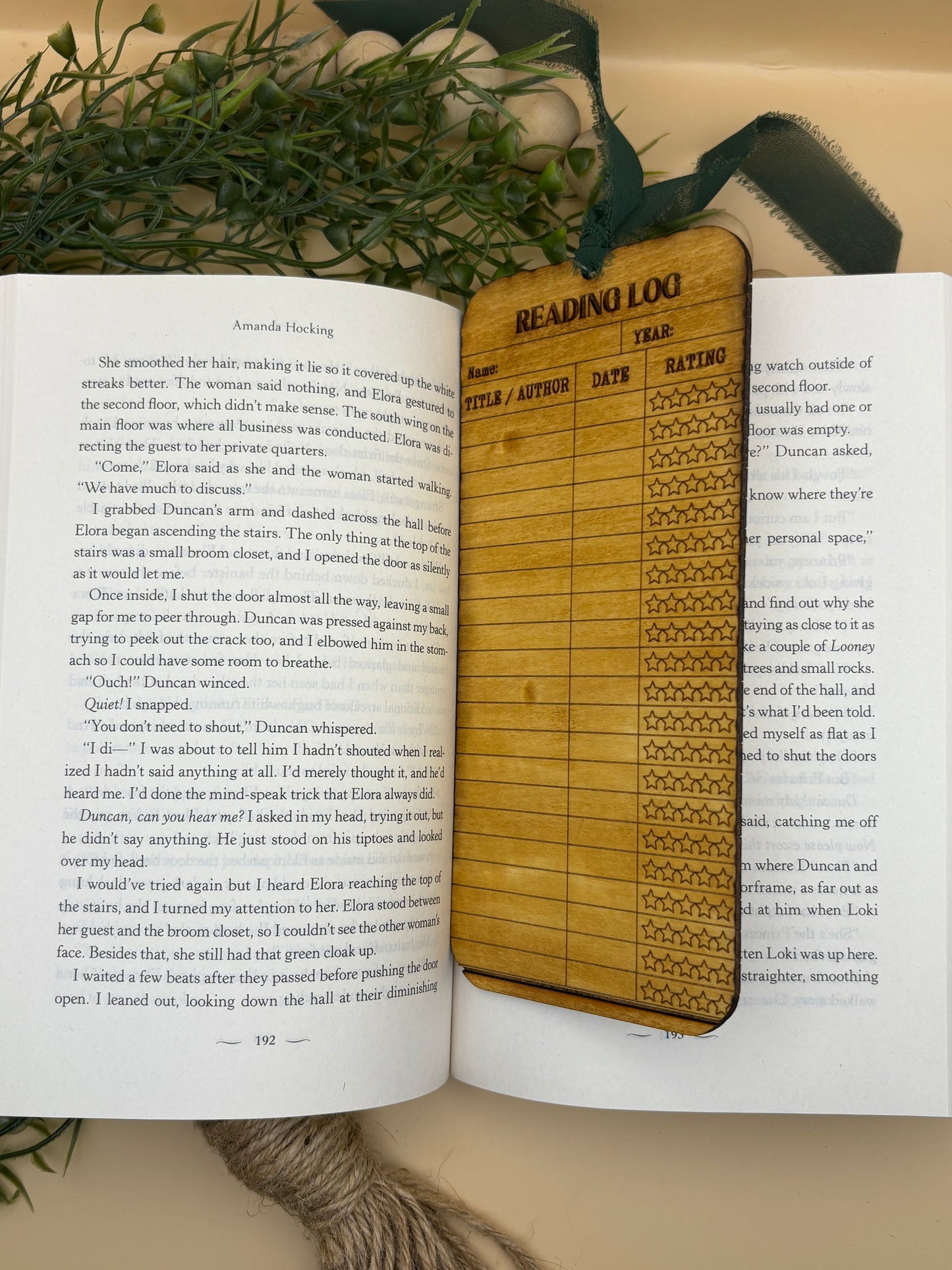 Reading Log Bookmark