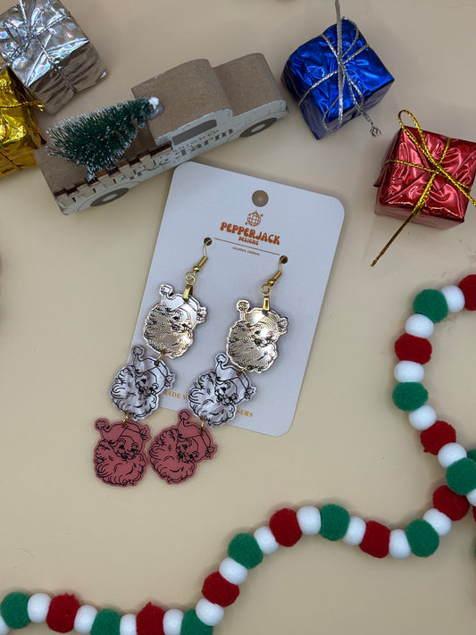 Retro Santa Heads Dangle