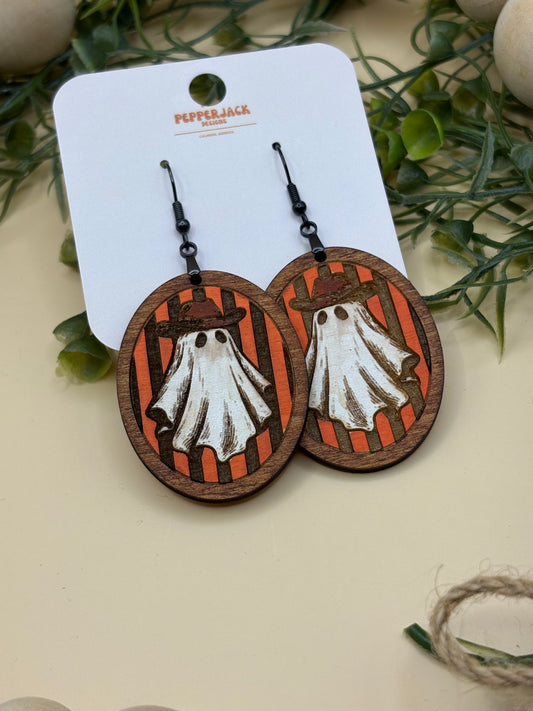 Cowboy Ghost Vintage Striped Earrings
