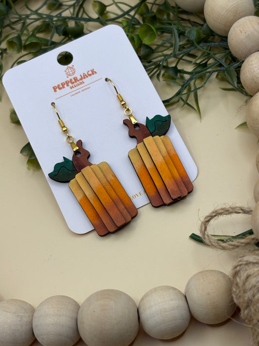 3D Pumpkin Earrings