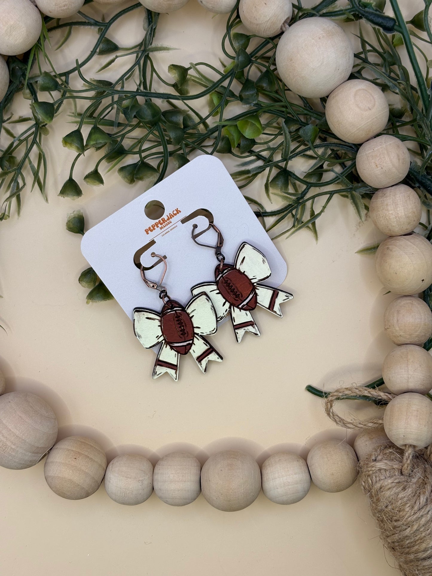 Football Bow Earrings