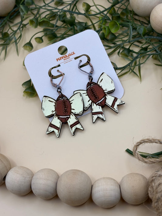 Football Bow Earrings