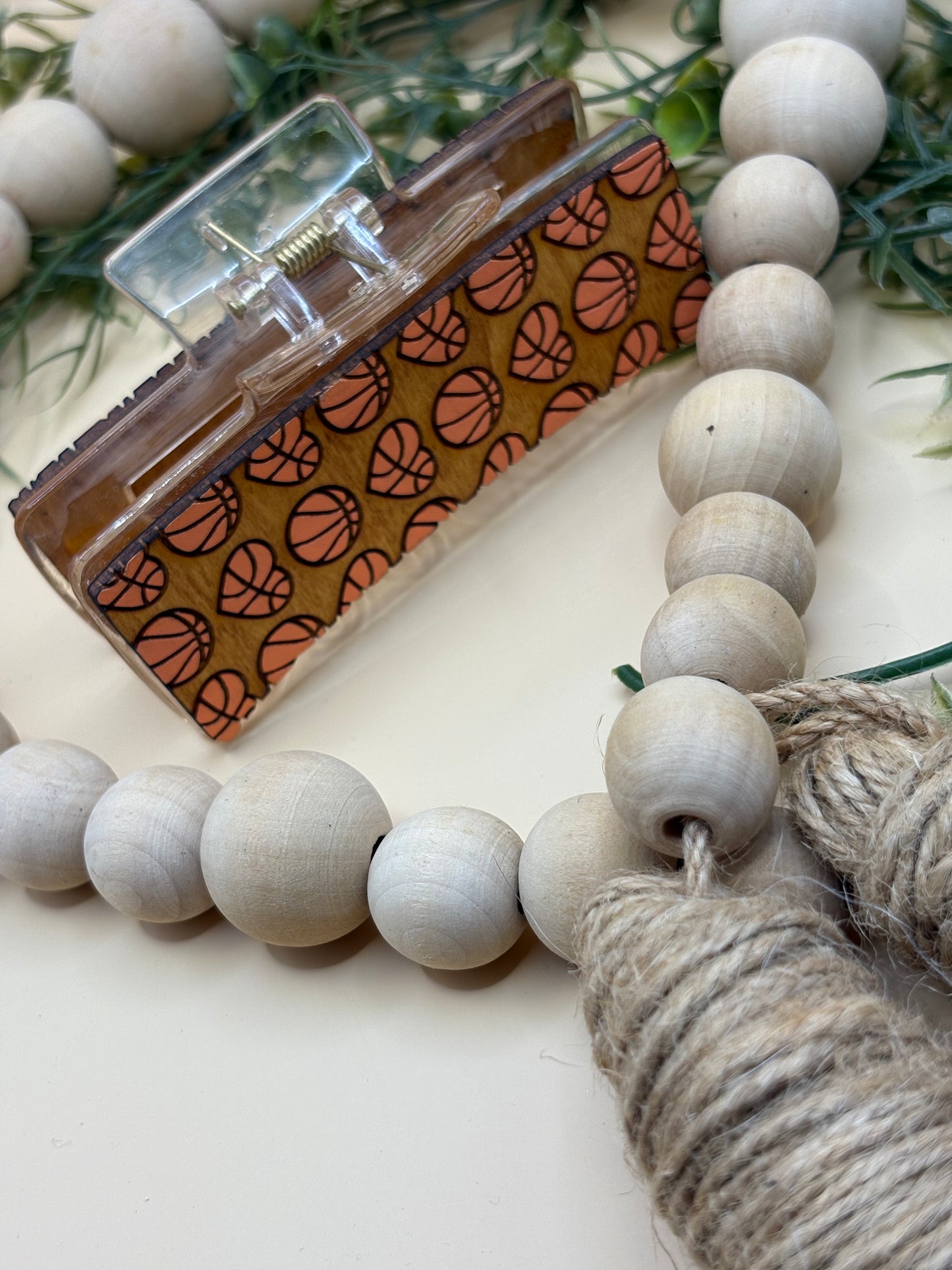 Basketball Pattern Claw Clip
