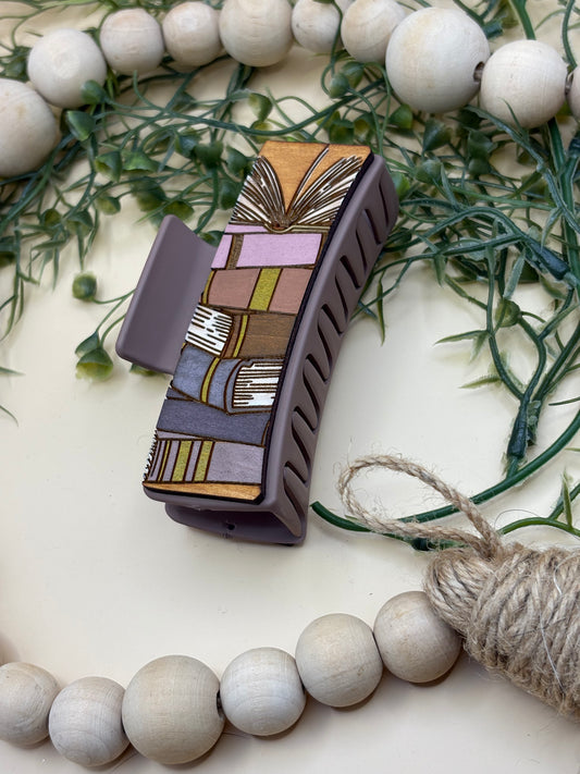 Stacked Books Claw Clip