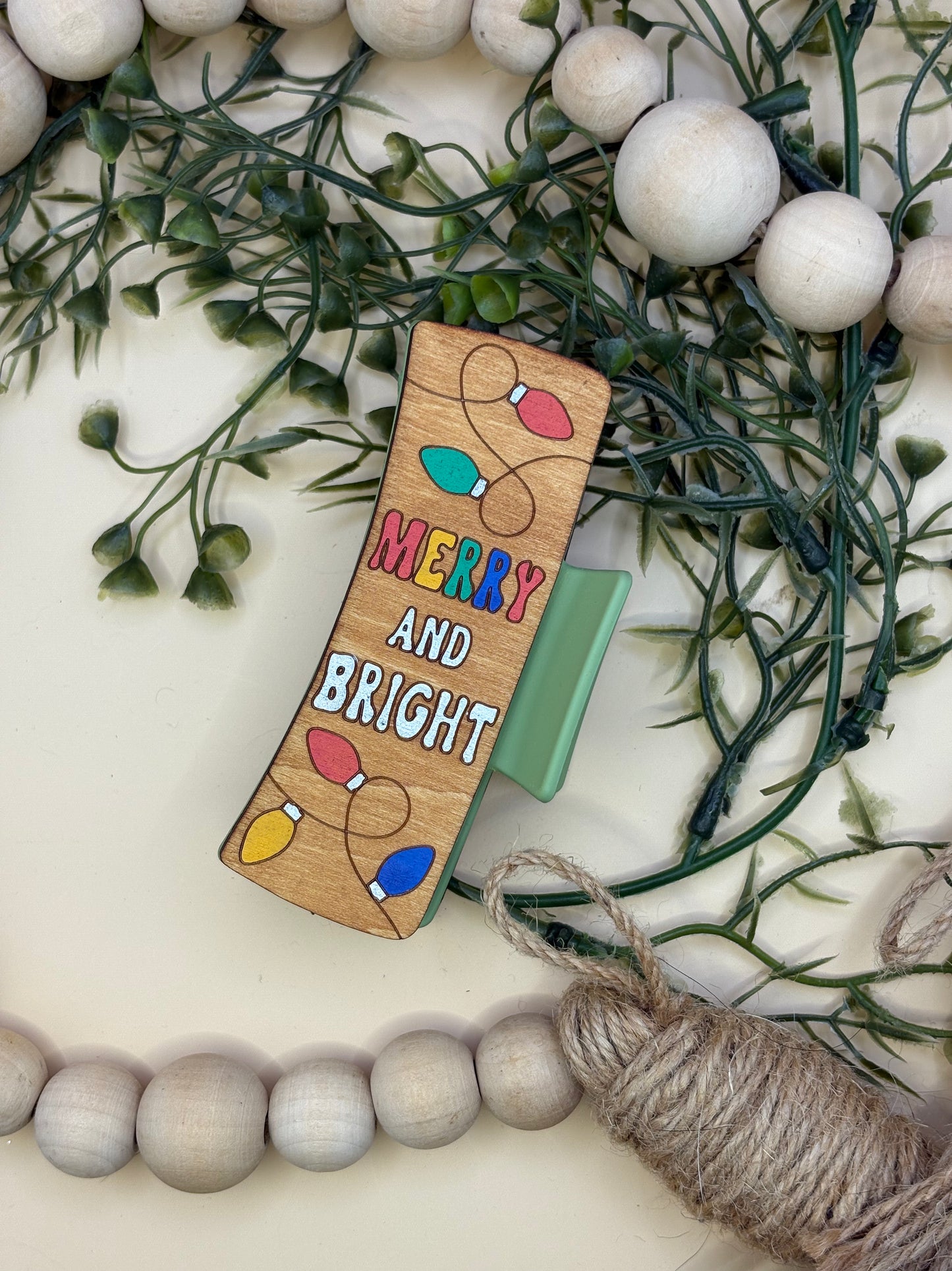 Merry & Bright Jumbo Claw Clip