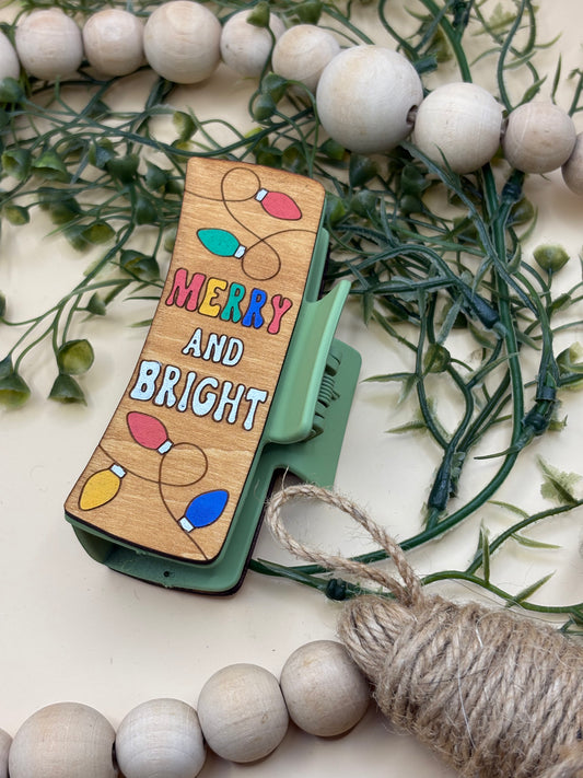 Merry & Bright Jumbo Claw Clip