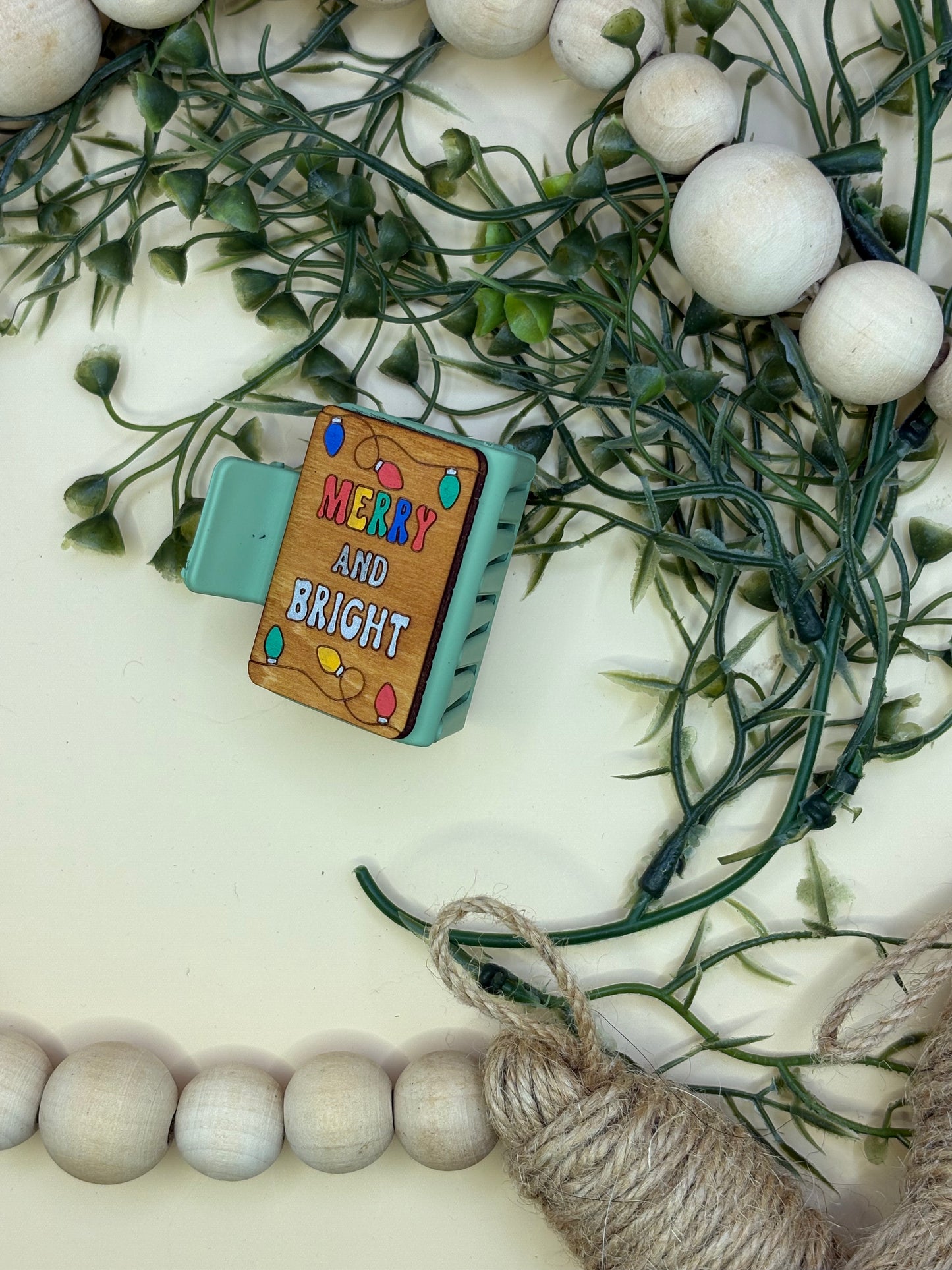Merry & Bright Mini Claw Clip