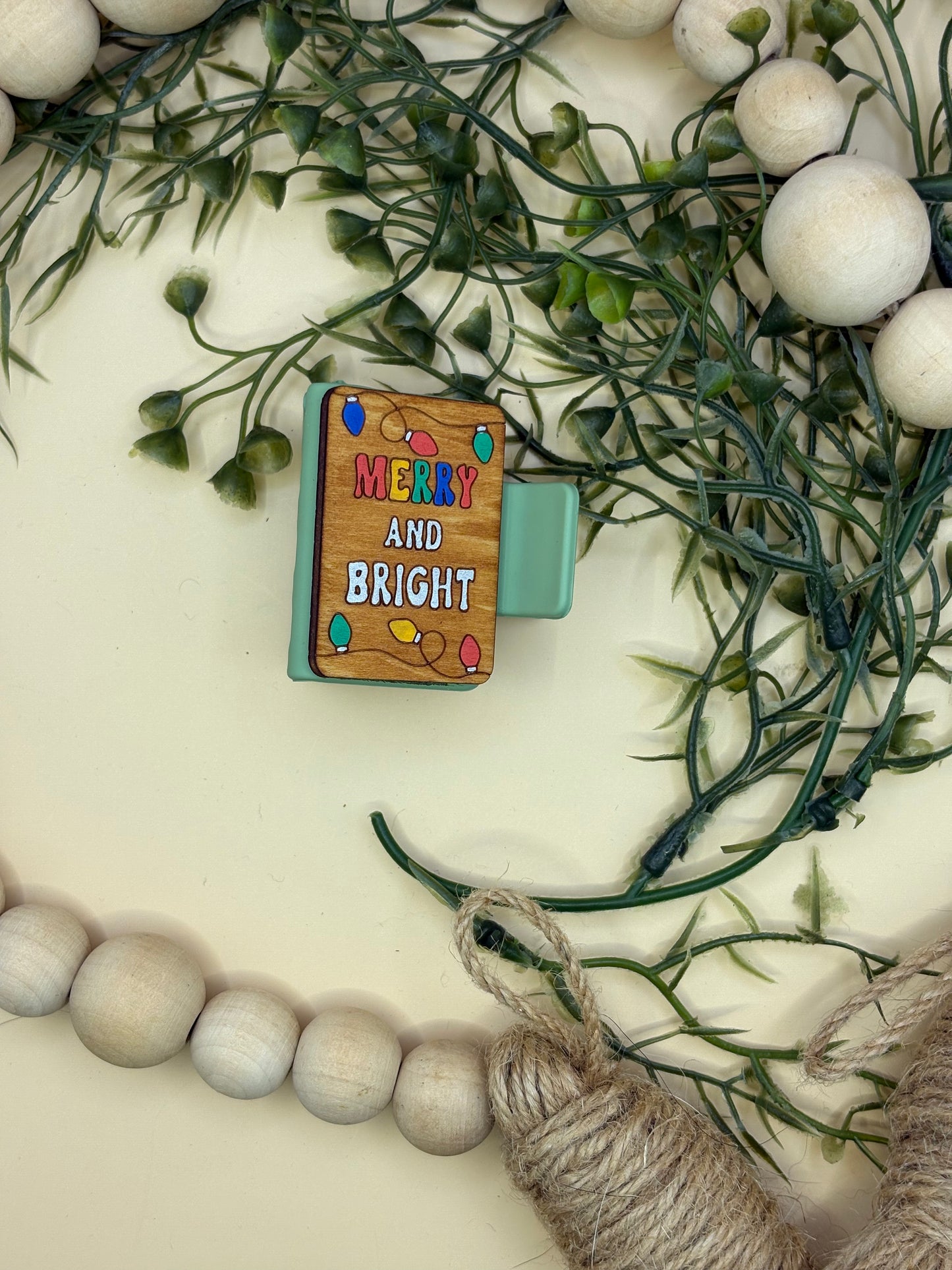 Merry & Bright Mini Claw Clip