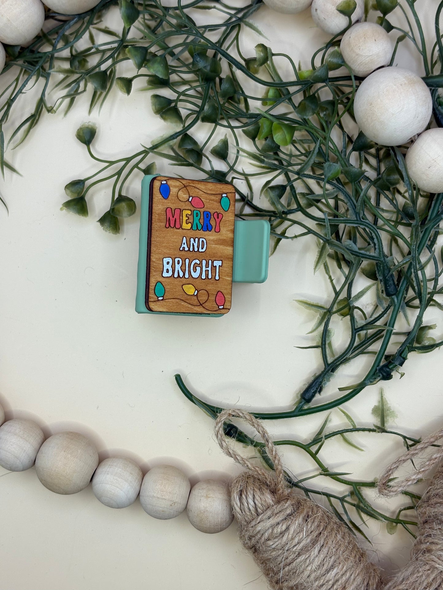 Merry & Bright Mini Claw Clip