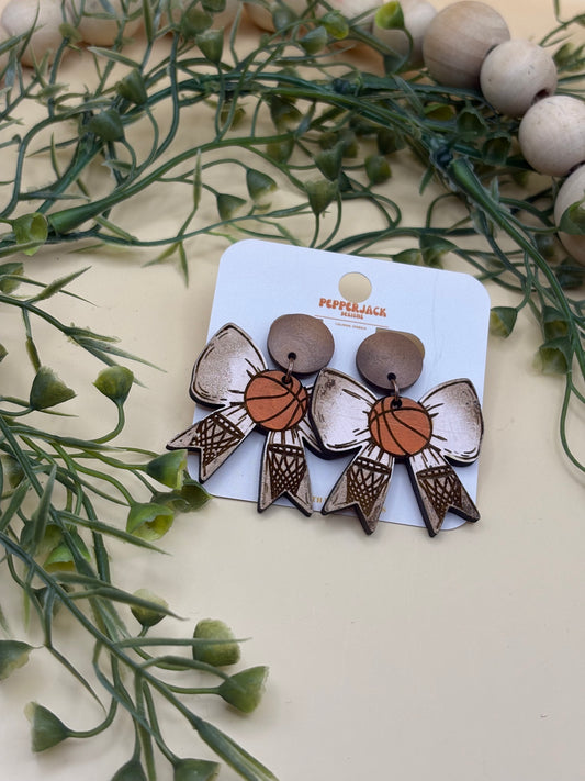 Basketball Bow Earrings