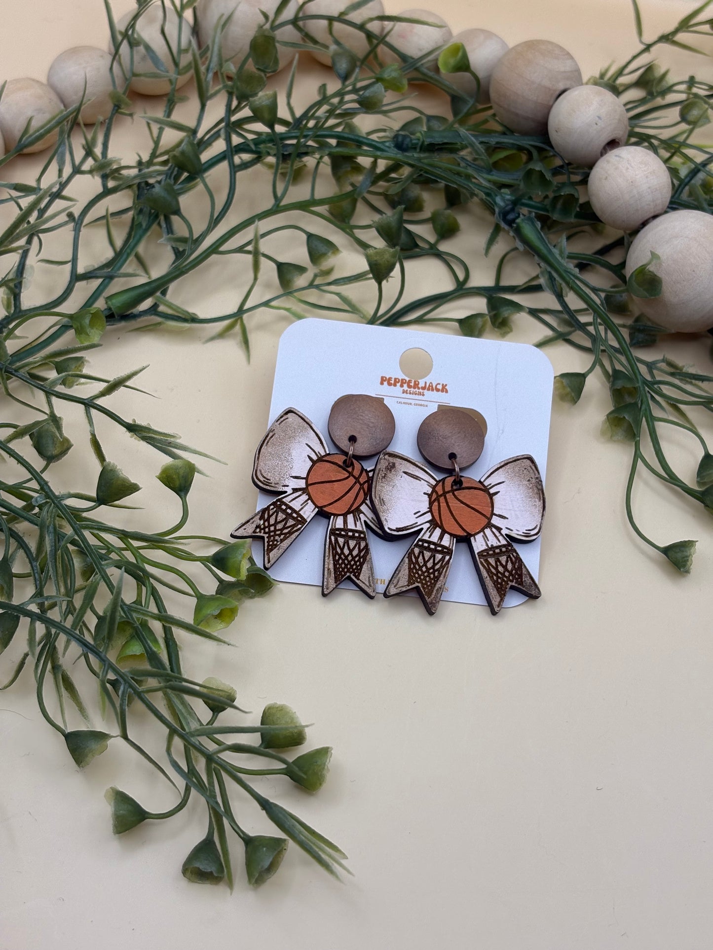 Basketball Bow Earrings