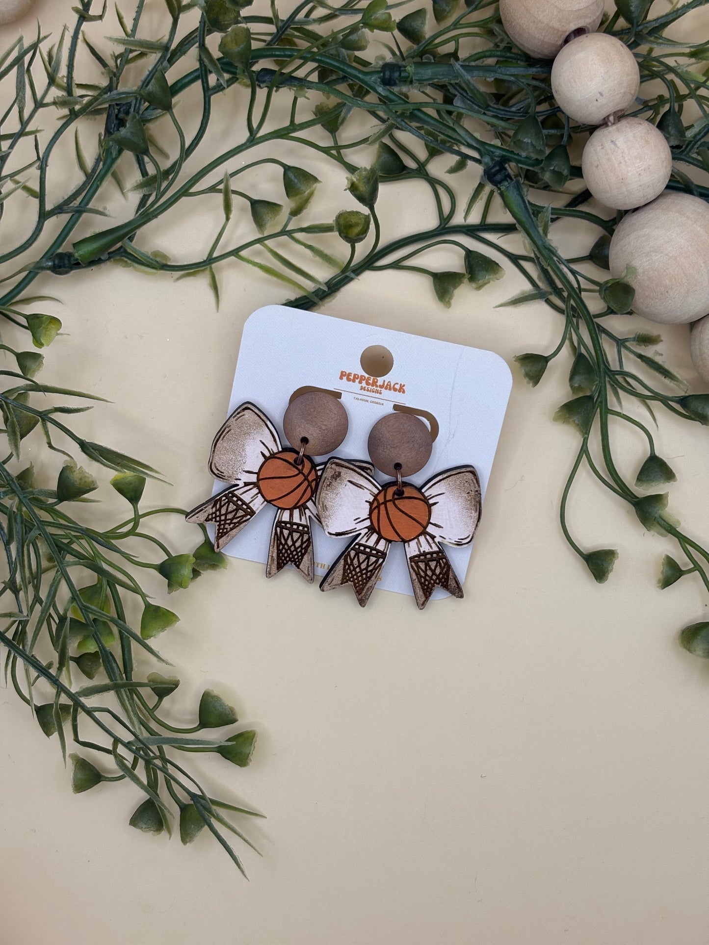 Basketball Bow Earrings