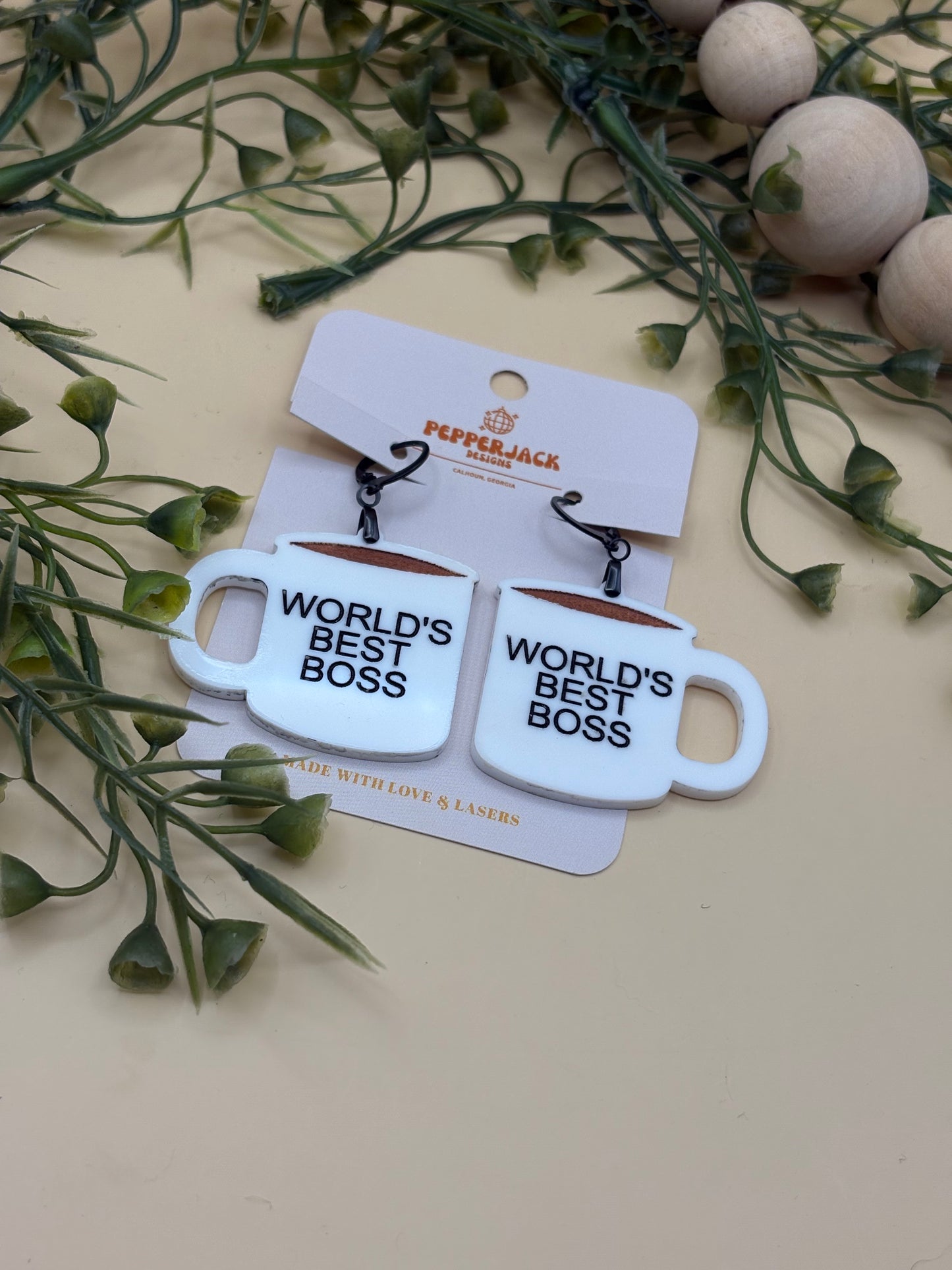 World's Best Boss Earrings