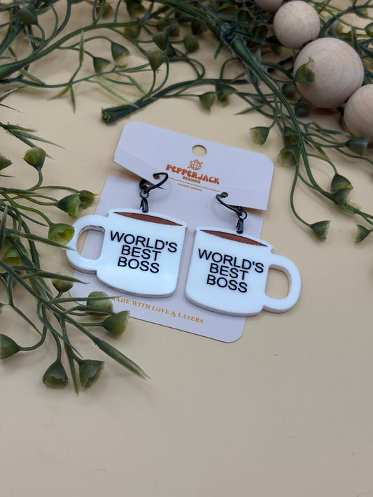 World's Best Boss Earrings