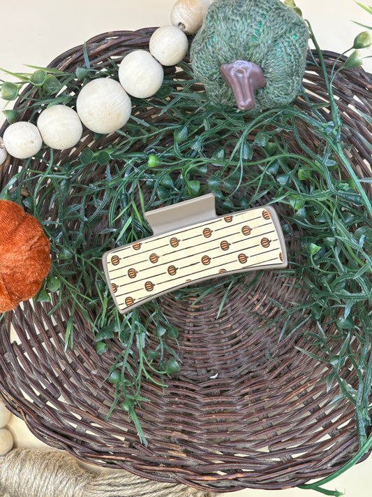 Cute Striped Pumpkin Pattern Claw Clip