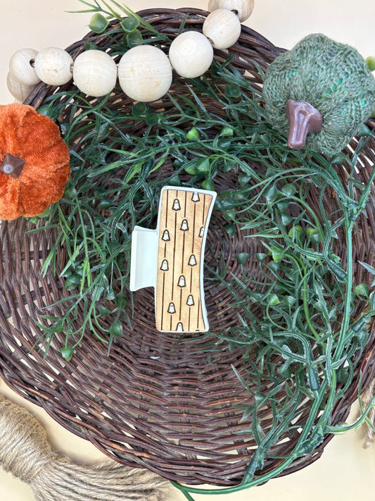 Rustic Ghost Striped Small Claw Clip