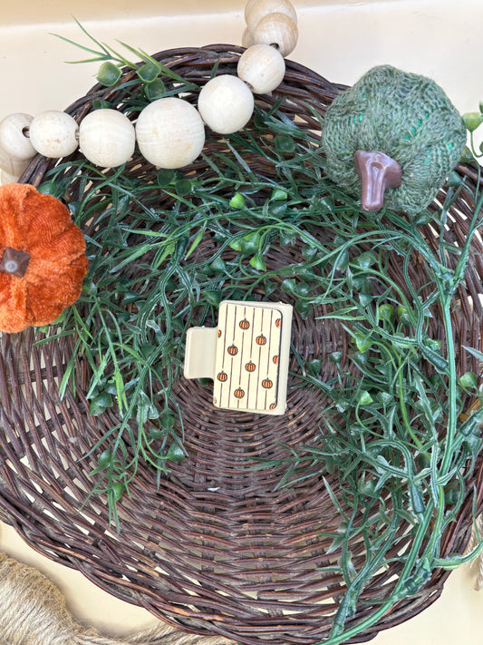 Cute Pumpkin Striped Mini Claw Clip